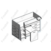 Кровать-чердак со столом Аляска-2 Fmebel 80х190