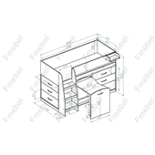 Кровать-чердак со столом Аляска-2 Fmebel 80х190