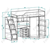 Кровать-чердак Лос-Анджелес Fmebel 80х190