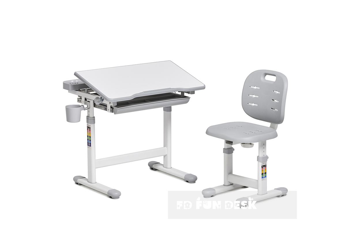 Комплект парта + стул трансформеры Cura Grey FUNDESK