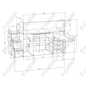 Кровать-чердак со столом Висбаден Fmebel 80х200