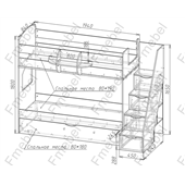 Двухъярусная кровать с дополнительным спальным местом Цюрих Fmebel