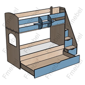 Двухъярусная кровать с дополнительным спальным местом Цюрих Fmebel