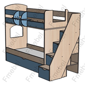 Двухъярусная кровать с дополнительным спальным местом Цюрих Fmebel