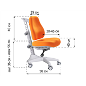 Кресло Match KY Gray base (арт. Y-528 KY) Mealux обивка оранжевая однотонная