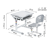 Комплект (стол+стул) Evo-06 Grey Evo-kids белый/серый