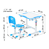 Комплект (стол+стул) Evo-07 Blue Evo-kids белый/голубой