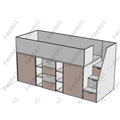 Кровать-чердак со шкафом Висконсин Fmebel 90x200