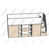 Кровать-чердак со шкафом Висконсин Fmebel 90x200