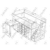 Кровать-чердак со шкафом Висконсин Fmebel 90x200