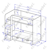 Двухъярусная кровать Венесуэла Fmebel 90x200