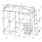 Кровать-чердак со столом Дакар Fmebel 