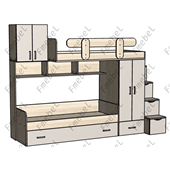 Двухъярусная кровать с дополнительным спальным местом Фарго Fmebel 80x190