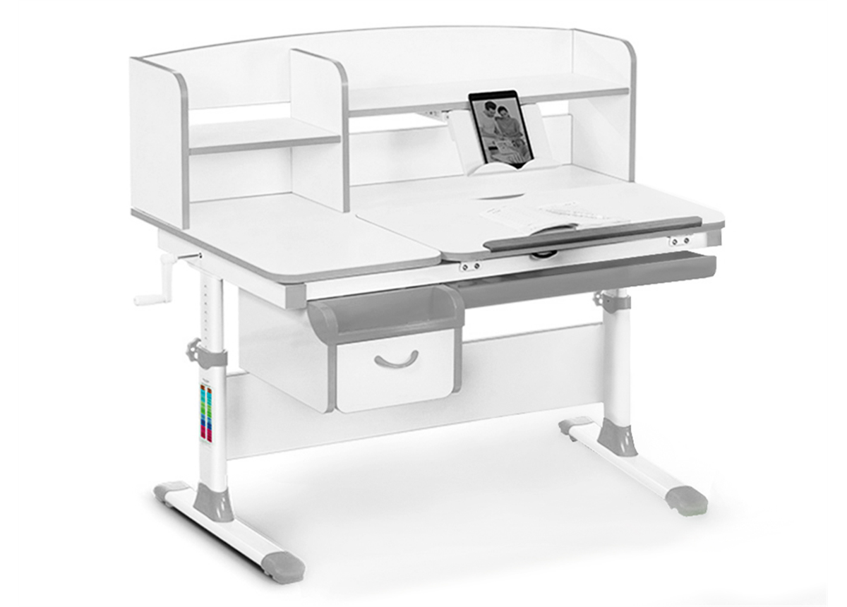Детский стол с надстройкой и ящиком Evo-50 G Evo-kids серый