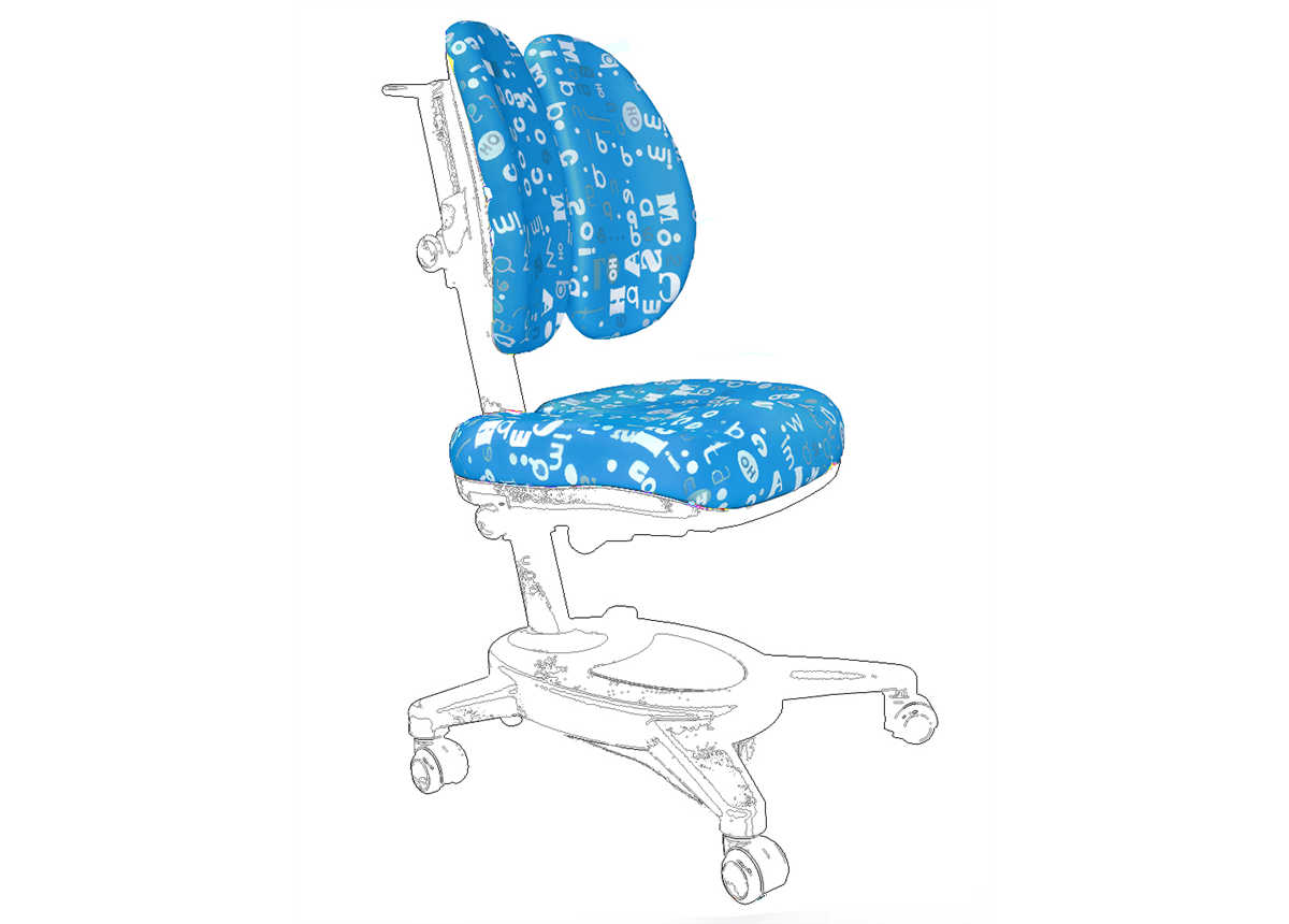 Чехол ABK для кресла Y-115 Mealux голубой с буквами