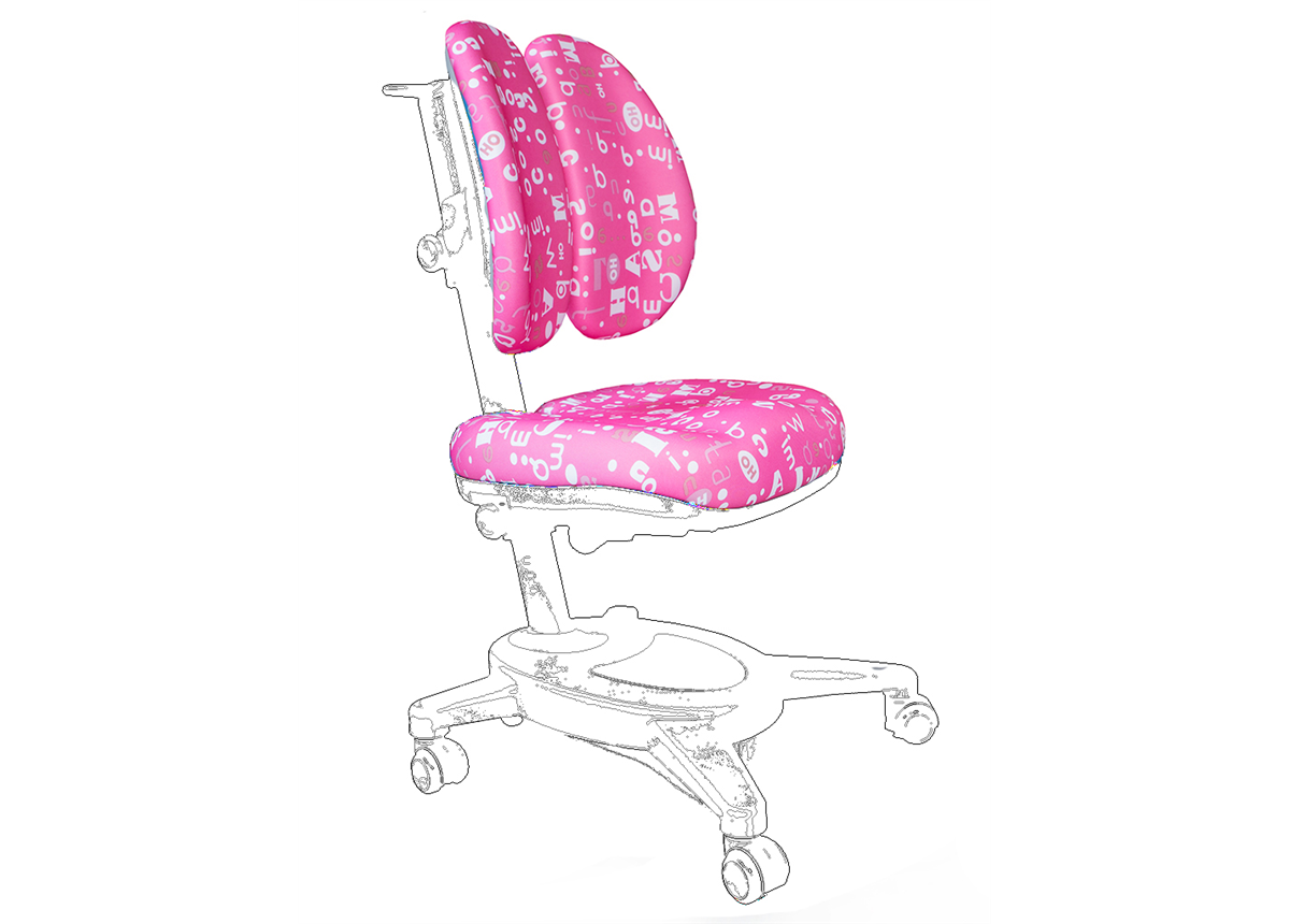Чехол APK для кресла Y-115 Mealux розовый с буквами