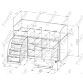 Кровать-чердак со столом Конкорд Fmebel 70x160