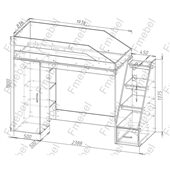 Кровать-чердак с игровой зоной Арканзас Fmebel 80х190