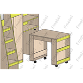 Кровать-чердак со столом Дакота Fmebel 80х190