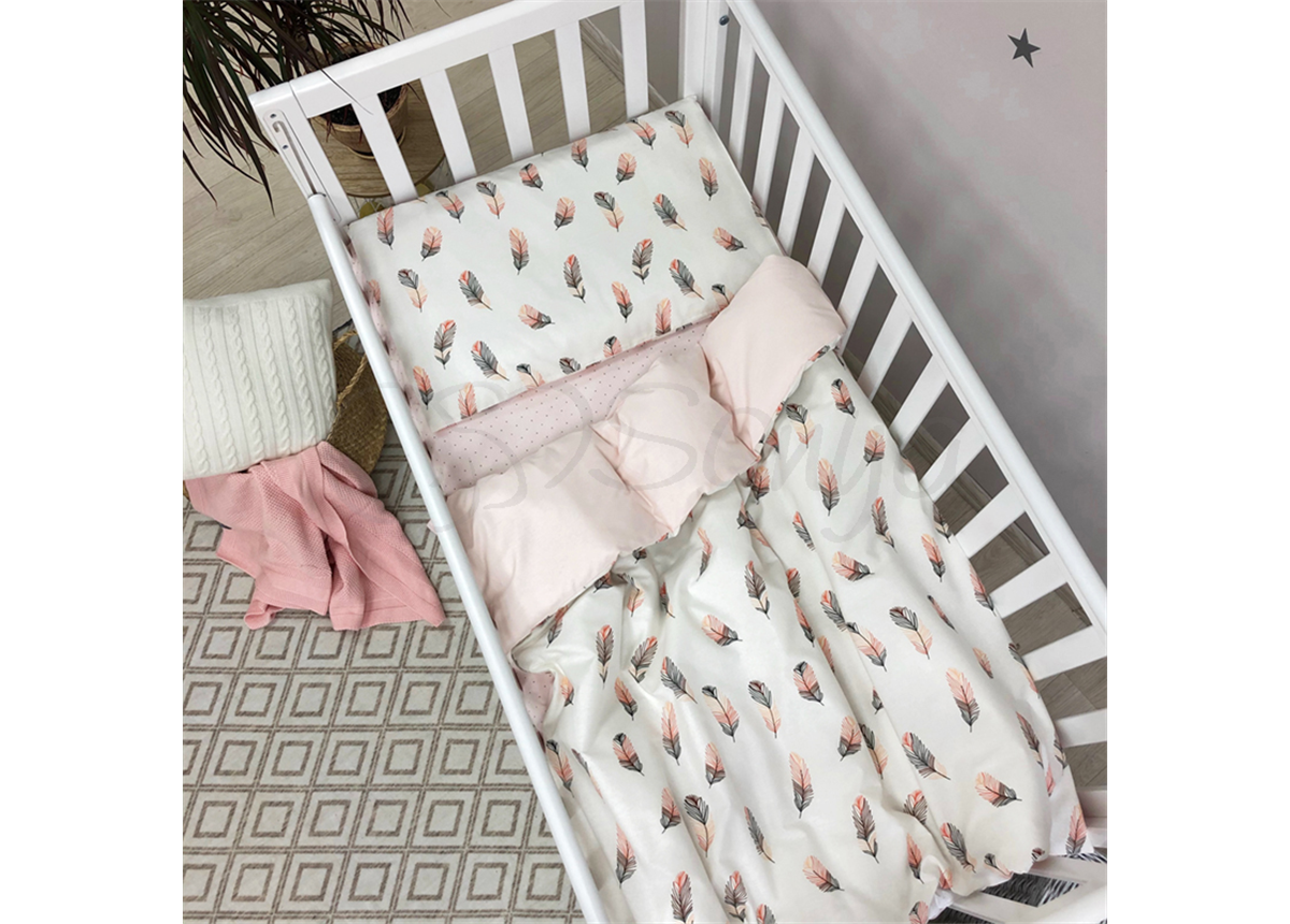 Сменный комплект постельного белья Baby Mix Перо Маленькая Соня пудра