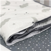 Сменный комплект постельного белья Baby Mix облака серые с месяцем Маленькая Соня