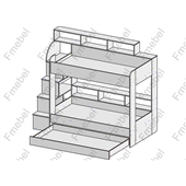 Двухъярусная кровать с дополнительным спальным местом Эдинбург Fmebel