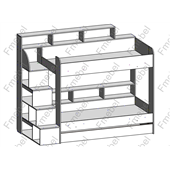 Двухъярусная кровать с дополнительным спальным местом Эдинбург Fmebel