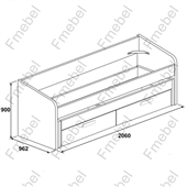 Кровать-диванчик с дополнительным спальным местом Корсика Fmebel 90x200