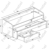 Кровать-диванчик с дополнительным спальным местом Корсика Fmebel 90x200