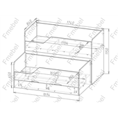 Двухъярусная кровать низкая Мемфис Fmebel