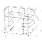 Кровать-чердак с игровой зоной Аризона Fmebel 80х170