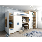 Кровать-чердак со столом и шкафом Хоккайдо Fmebel 90x200