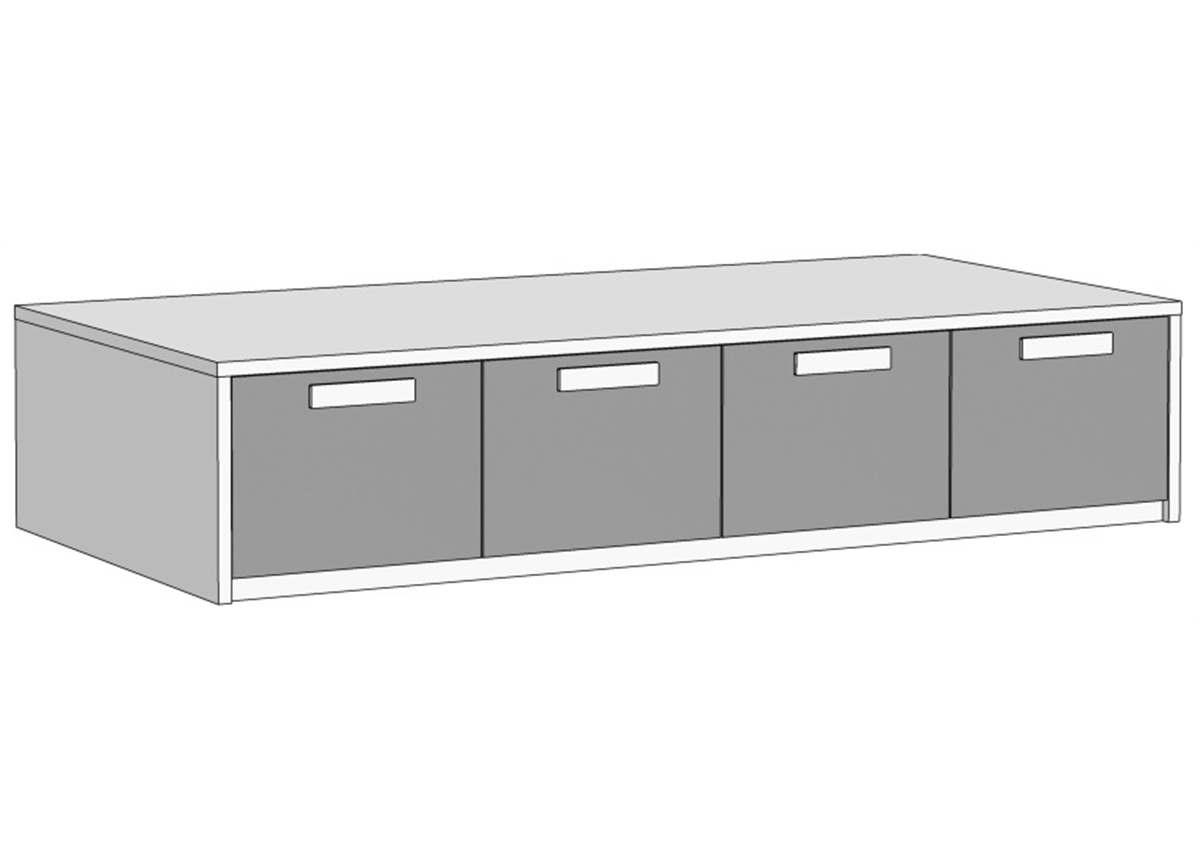 Кровать-диван с 4 ящиками (схема) Fmebel