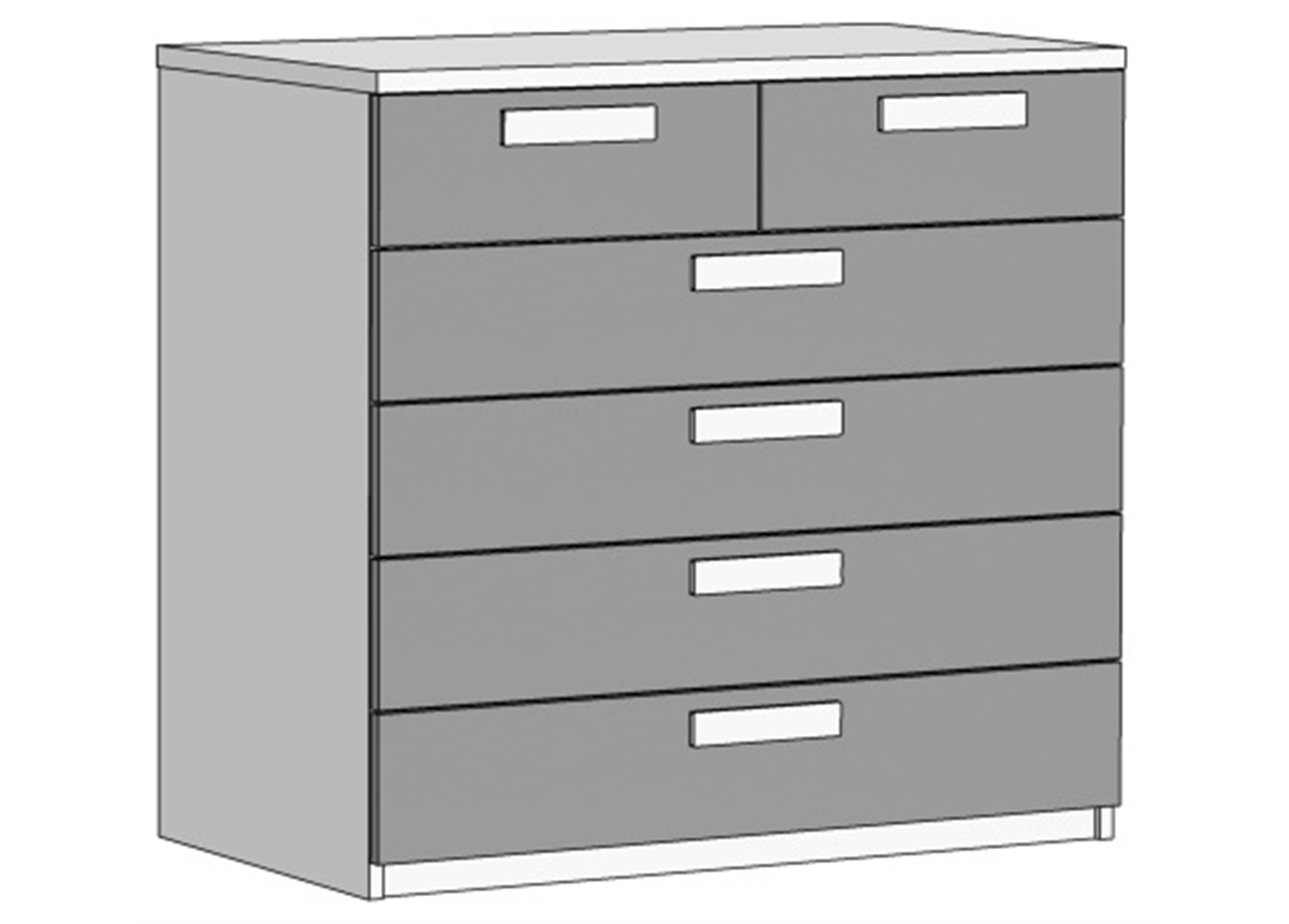 Комод с 6 ящиками (схема) Fmebel