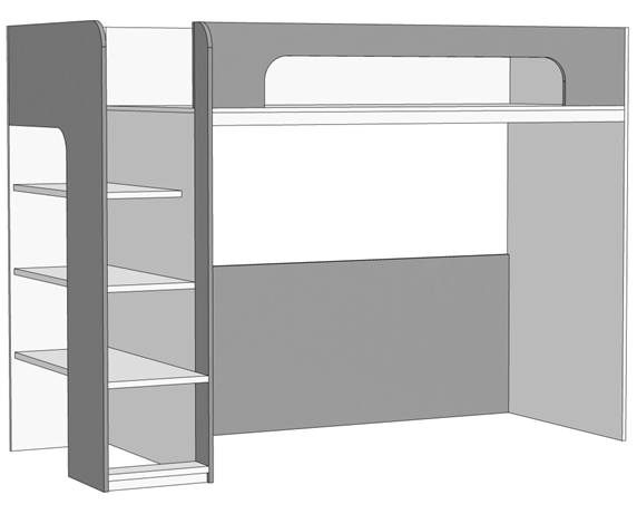 Кровать-чердак (схема) Fmebel стандарт