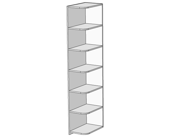 Пенал открытый с радиусными полками (схема) Fmebel стандарт
