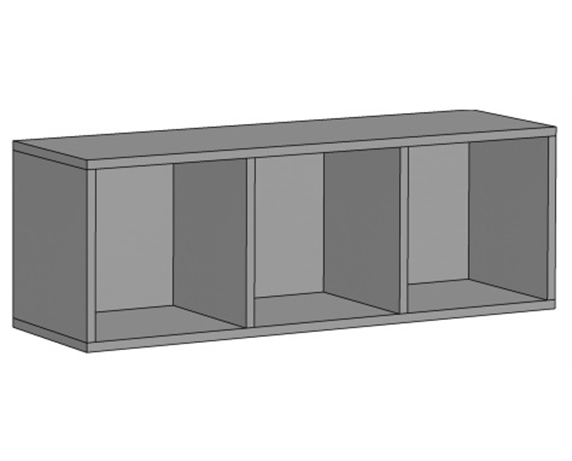 Полка открытая горизонтальная на 3 секции (схема) Fmebel стандарт