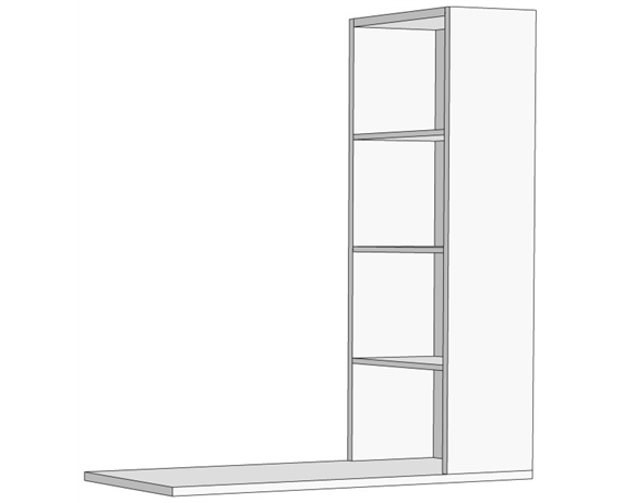 Стеллаж к столу боковой открытый (схема) Fmebel стандарт
