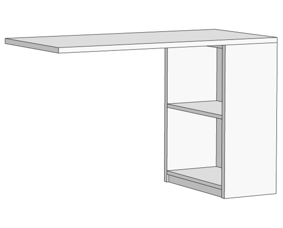 Тумба для стола боковая открытая (схема) Fmebel стандарт