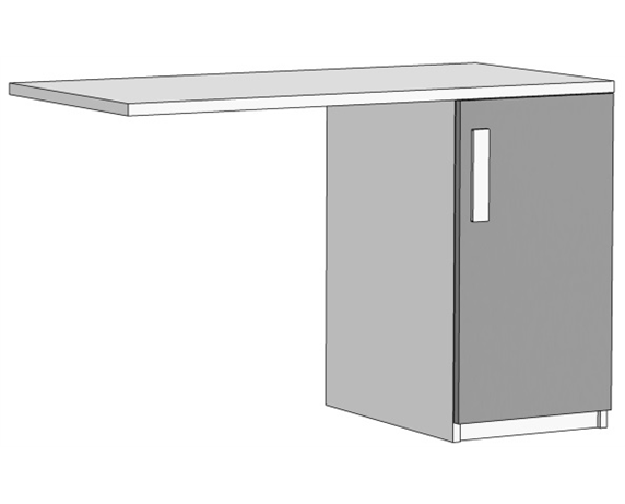 Тумба для стола однодверная (схема) Fmebel стандарт