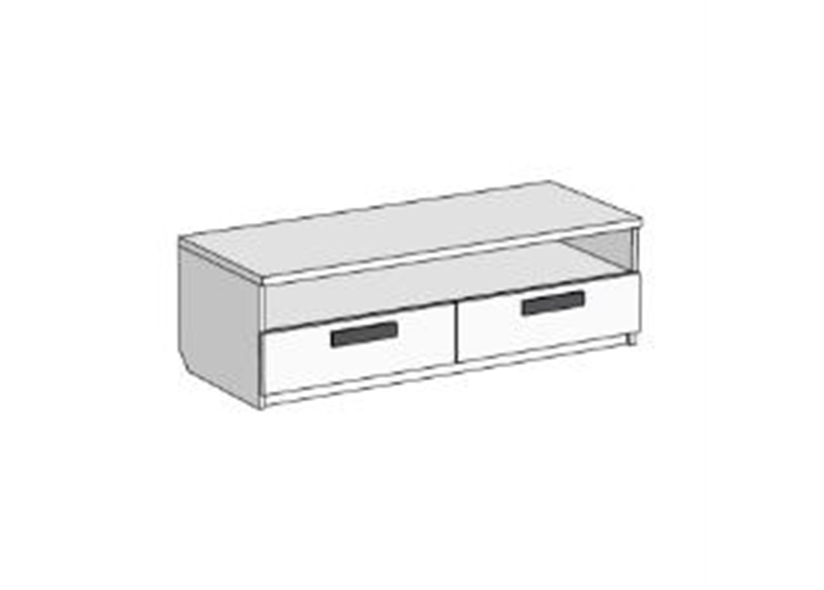Тумба под ТВ с 2 ящиками и полкой (схема) Fmebel