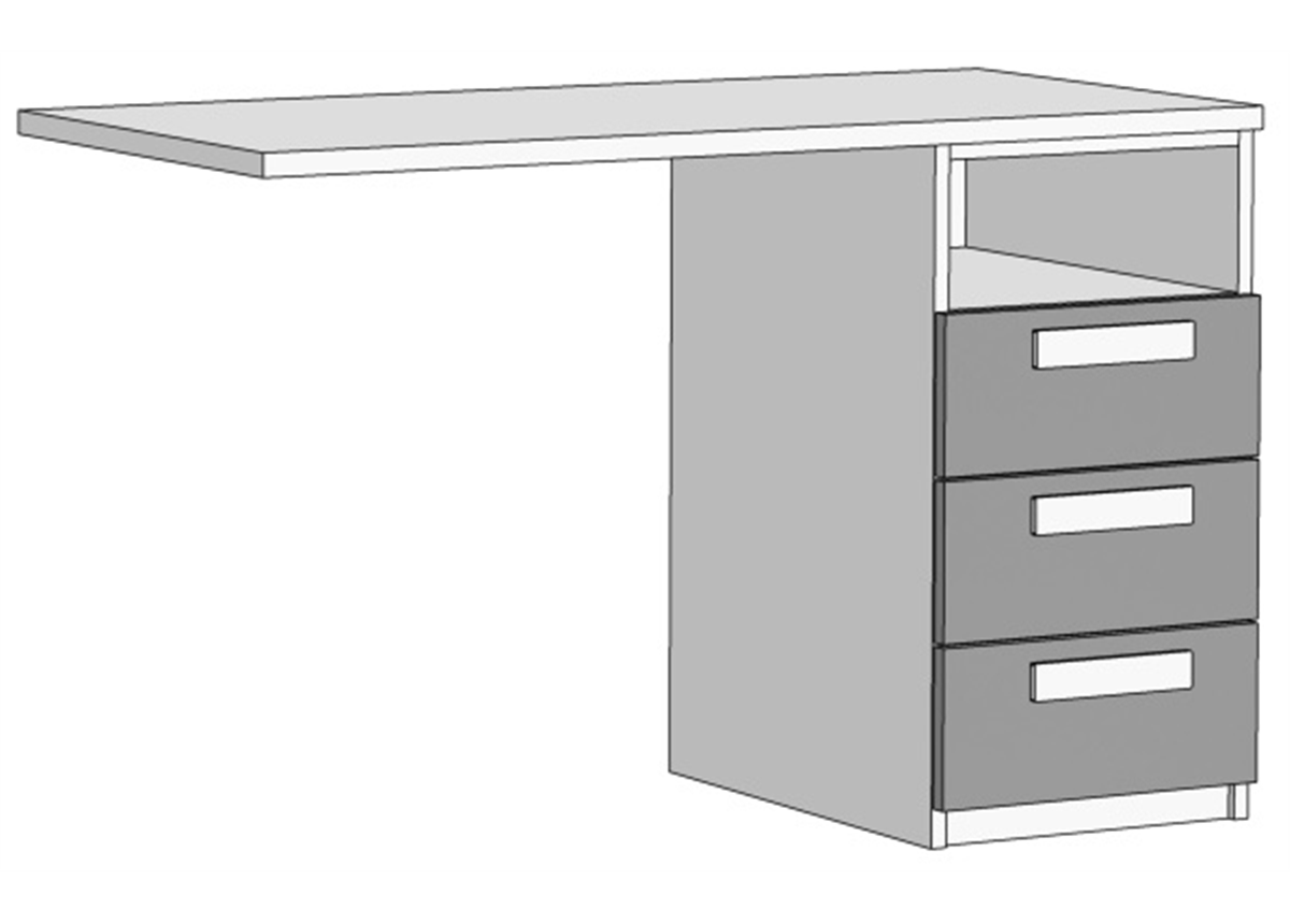Тумба с 3 ящиками для стола (схема) Fmebel