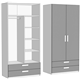 Шкаф двухдверный комбинированный с 2 ящиками (схема) Fmebel стандарт