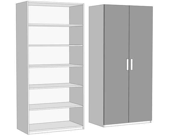 Шкаф двухдверный с полками (схема) Fmebel стандарт