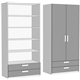 Шкаф двухдверный с полками с 2 ящиками (схема) Fmebel стандарт