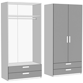 Шкаф двухдверный со штангой с 2 ящиками (схема) Fmebel