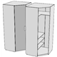 Шкаф-трапеция с полками (схема) Fmebel стандарт