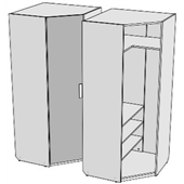 Шкаф-трапеция с полками (схема) Fmebel