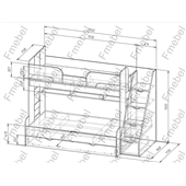 Двухъярусная кровать с дополнительным спальным местом Брюссель Fmebel