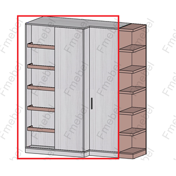 Шкаф с раздвижными фасадами (схема) Fmebel стандарт